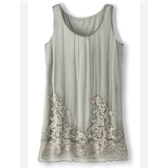 Soft Surroundings Sopfia Silk Embroidered Tunic L Festival Fairy Grunge Whimsy - Picture 3 of 9